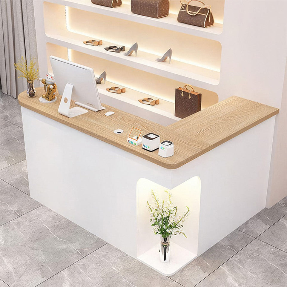 Chic L-Shaped Big Storage Simple Reception Beauty Salon JDT-1053