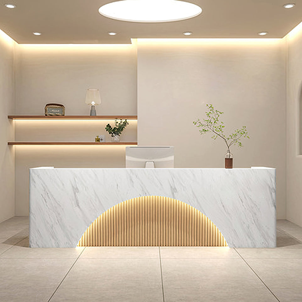 Fully Assembled LED Salon Reception Desk with Storage JDT-1039