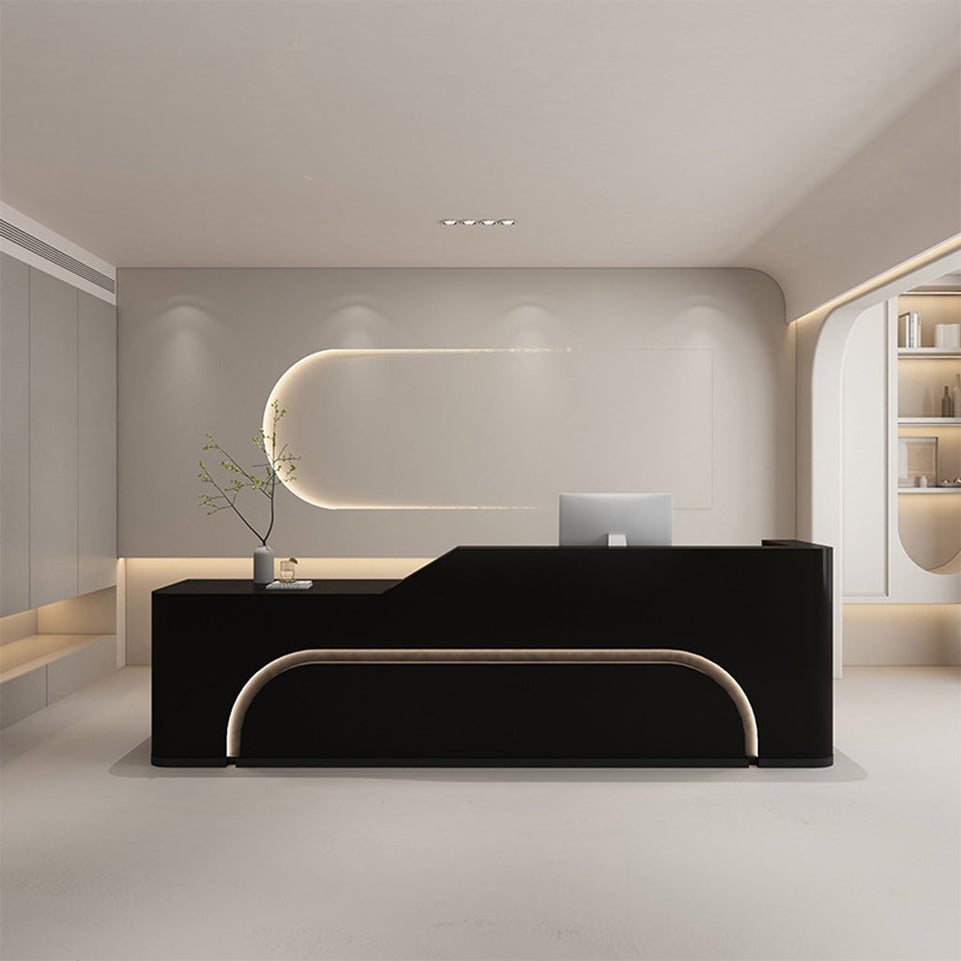 Fully Assembled Curved LED Reception Desk for Salon Spaces JDT-1037