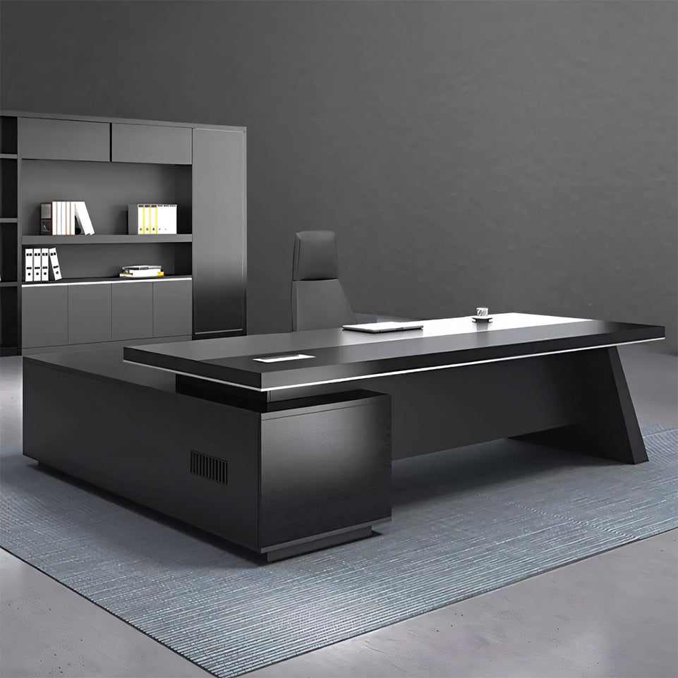 Modern Office Desk, Wooden Computer Desk, Black Executive Desk LBZ-756