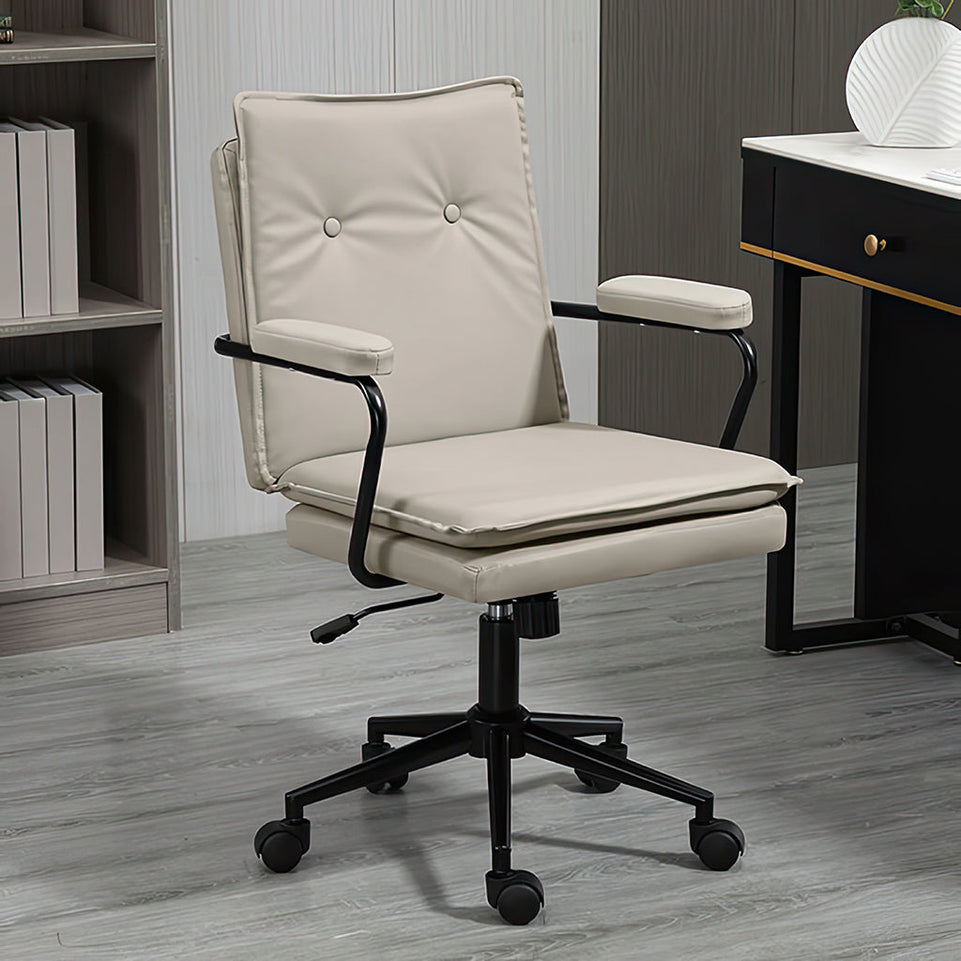 Office Lift Rotating Adjustable Leather With Armrests Chair BGY-1074