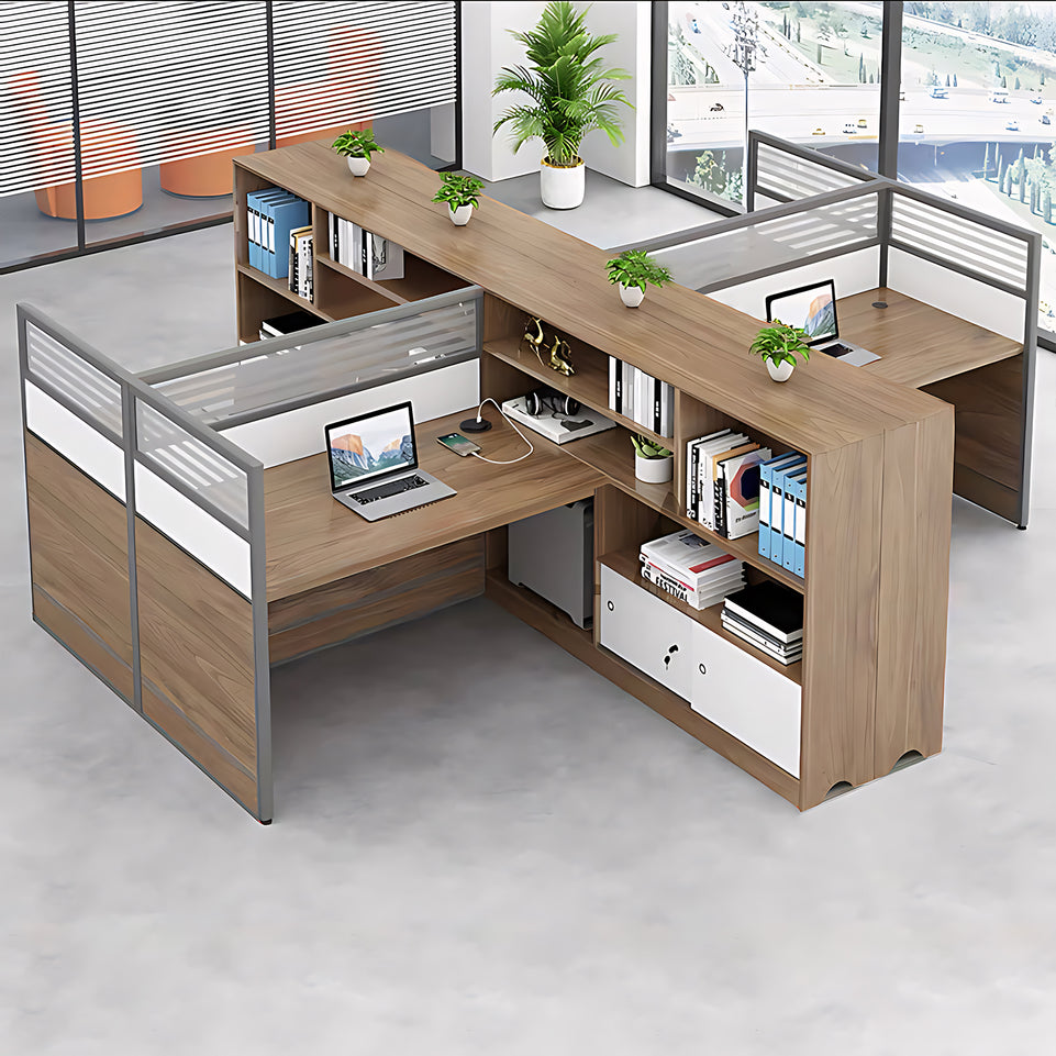 Modern Simple Partitioned Multiperson Staff Desk YGZ-737