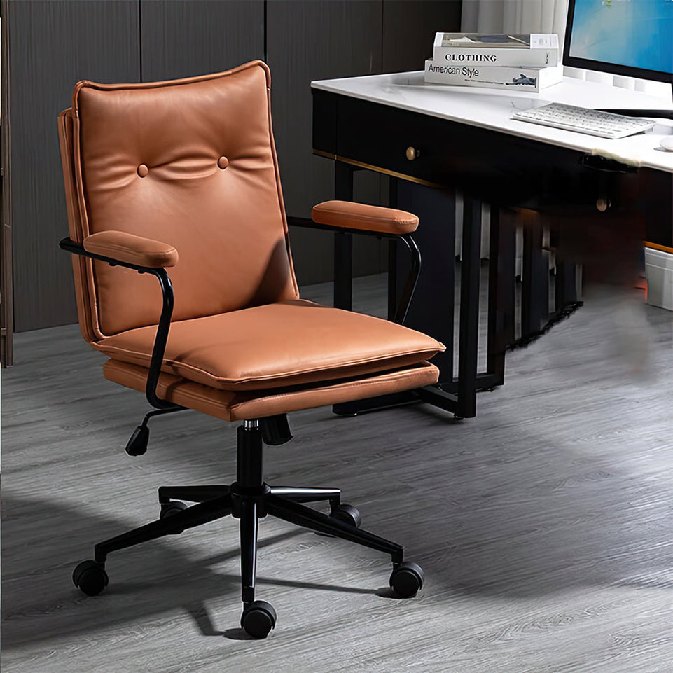 Office Lift Rotating Adjustable Leather With Armrests Chair BGY-1074