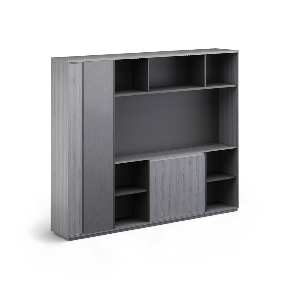 High-End Gray Executive Desk with Large Side Cabinet LBZ-2059