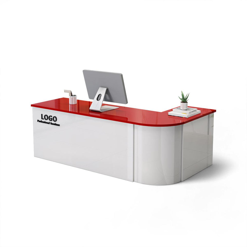 Lacquered Sleek Company With Corner Reception Desk Counter JDT-1091