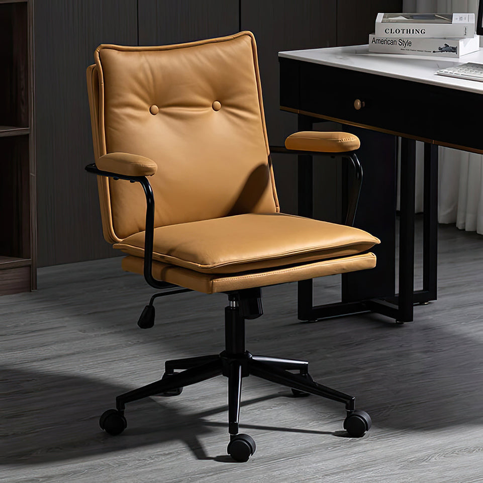 Office Lift Rotating Adjustable Leather With Armrests Chair BGY-1074