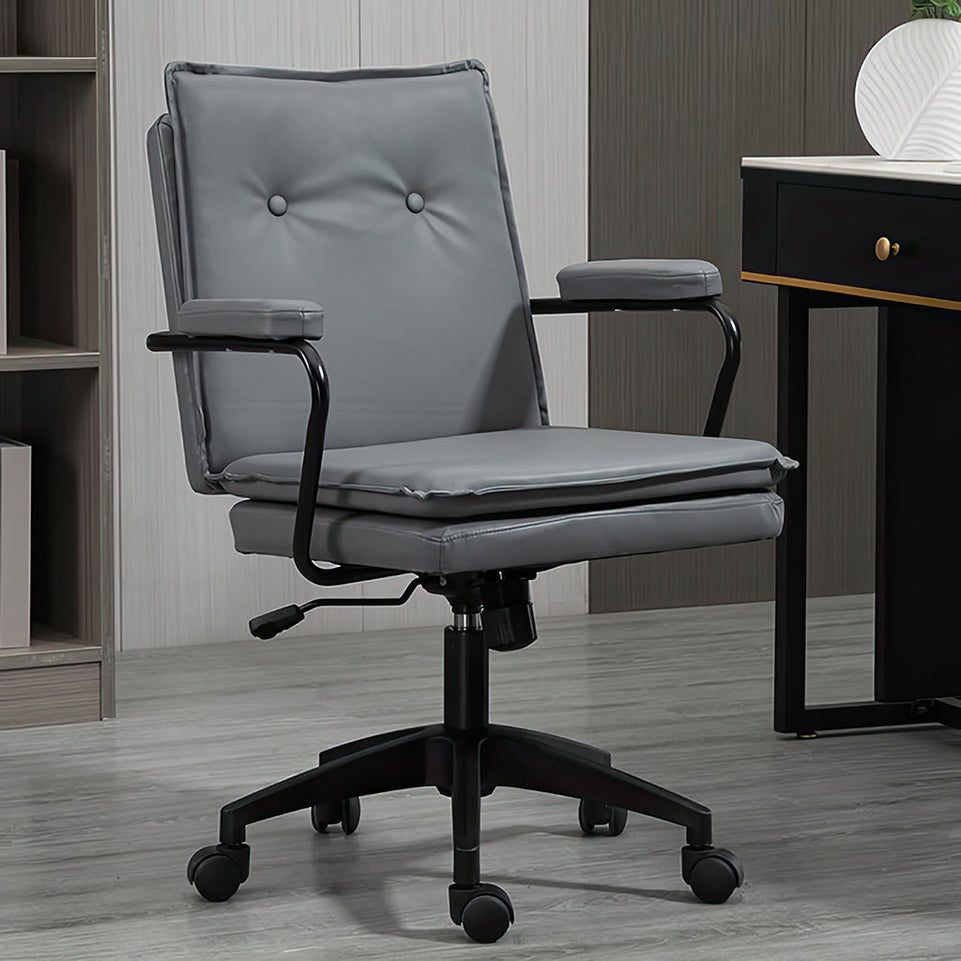 Office Lift Rotating Adjustable Leather With Armrests Chair BGY-1074