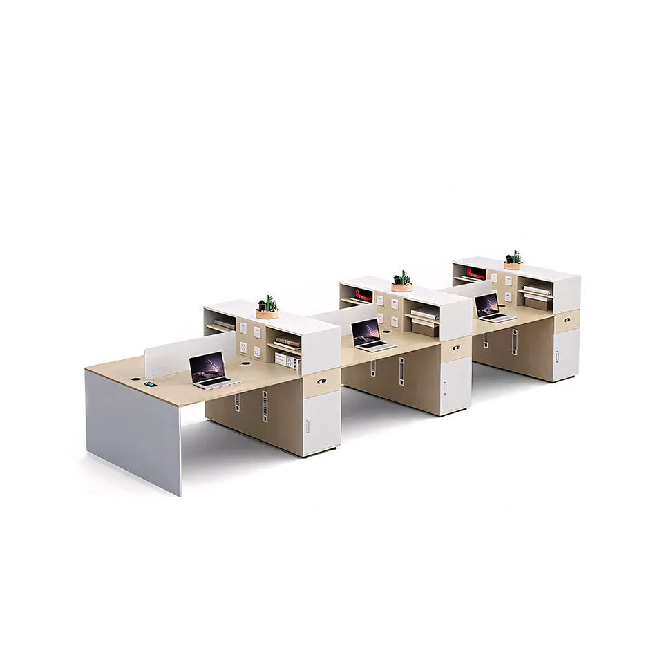 Partitioned Multi-Person Desk And Chair Set With Screen YGZ-735