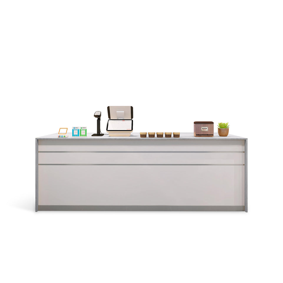 Contemporary Minimalist Rectangular Corner Reception Desk With Compartments JDT-020