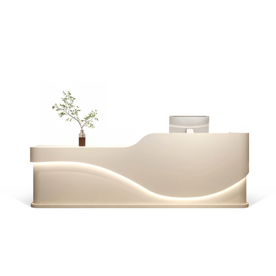 Creamy Style Minimalist Lacquered Salon Store Reception Desk JDT-1044