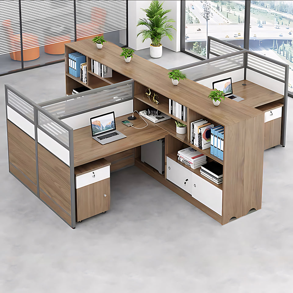 Modern Simple Partitioned Multiperson Staff Desk YGZ-737