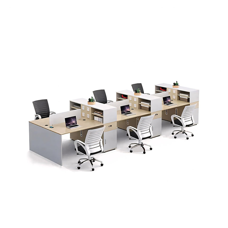 Partitioned Multi-Person Desk And Chair Set With Screen YGZ-735