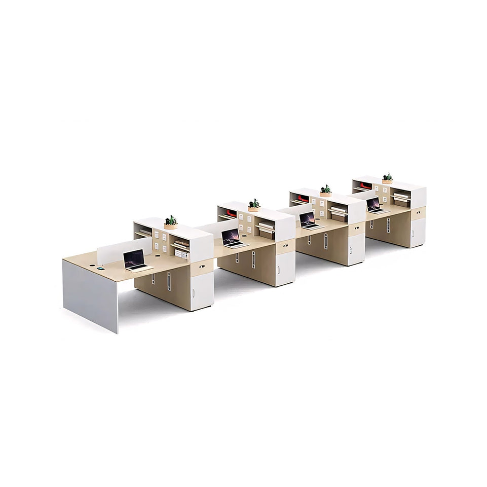 Partitioned Multi-Person Desk And Chair Set With Screen YGZ-735