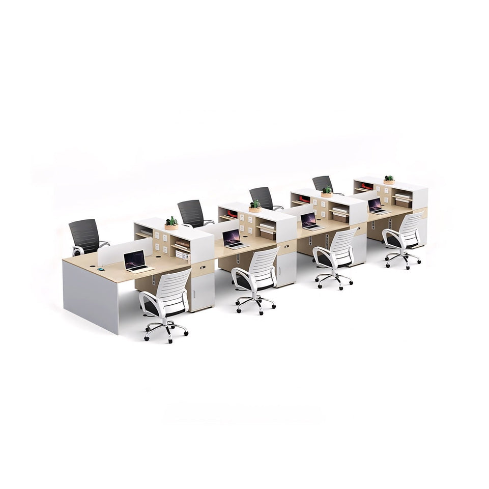 Partitioned Multi-Person Desk And Chair Set With Screen YGZ-735