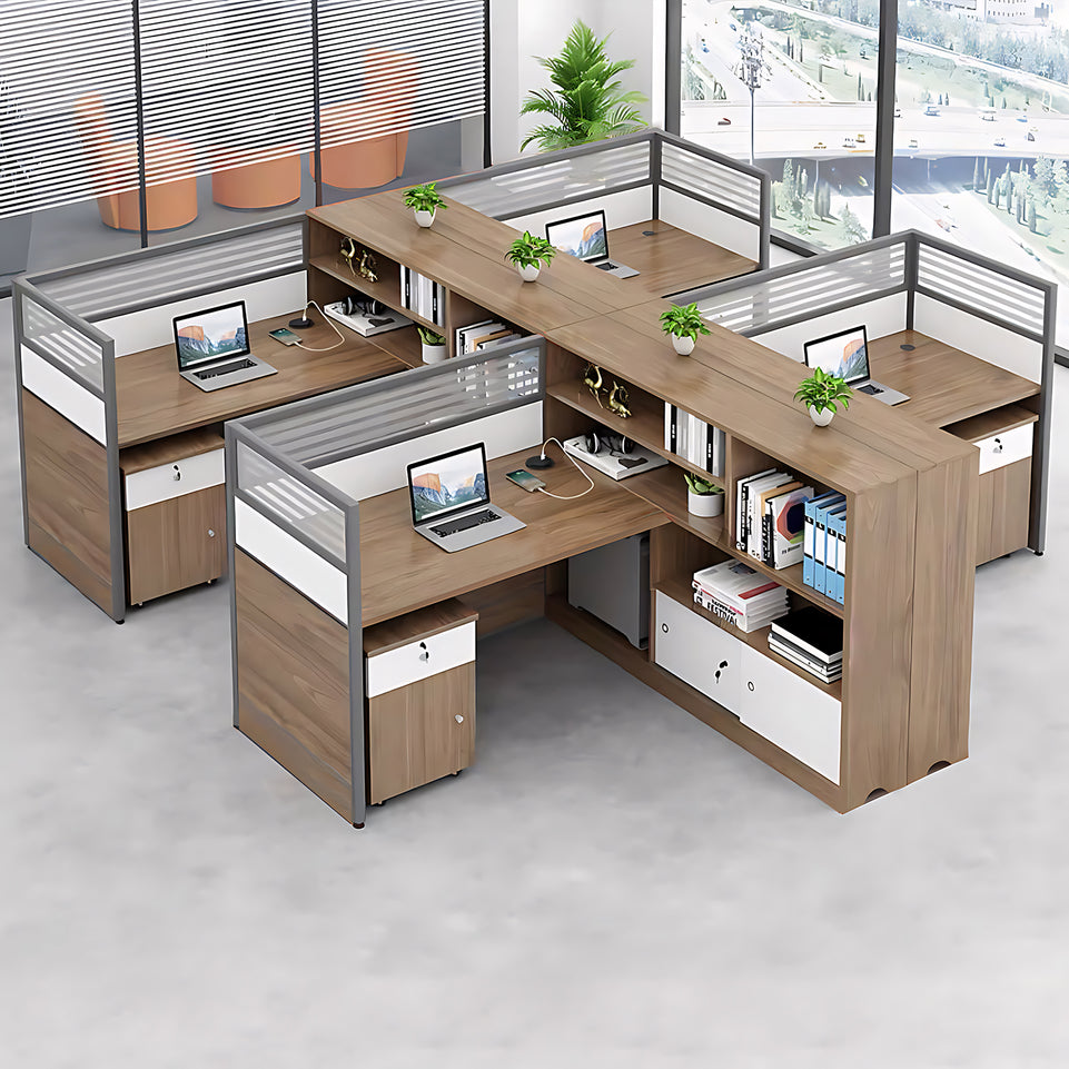 Modern Simple Partitioned Multiperson Staff Desk YGZ-737