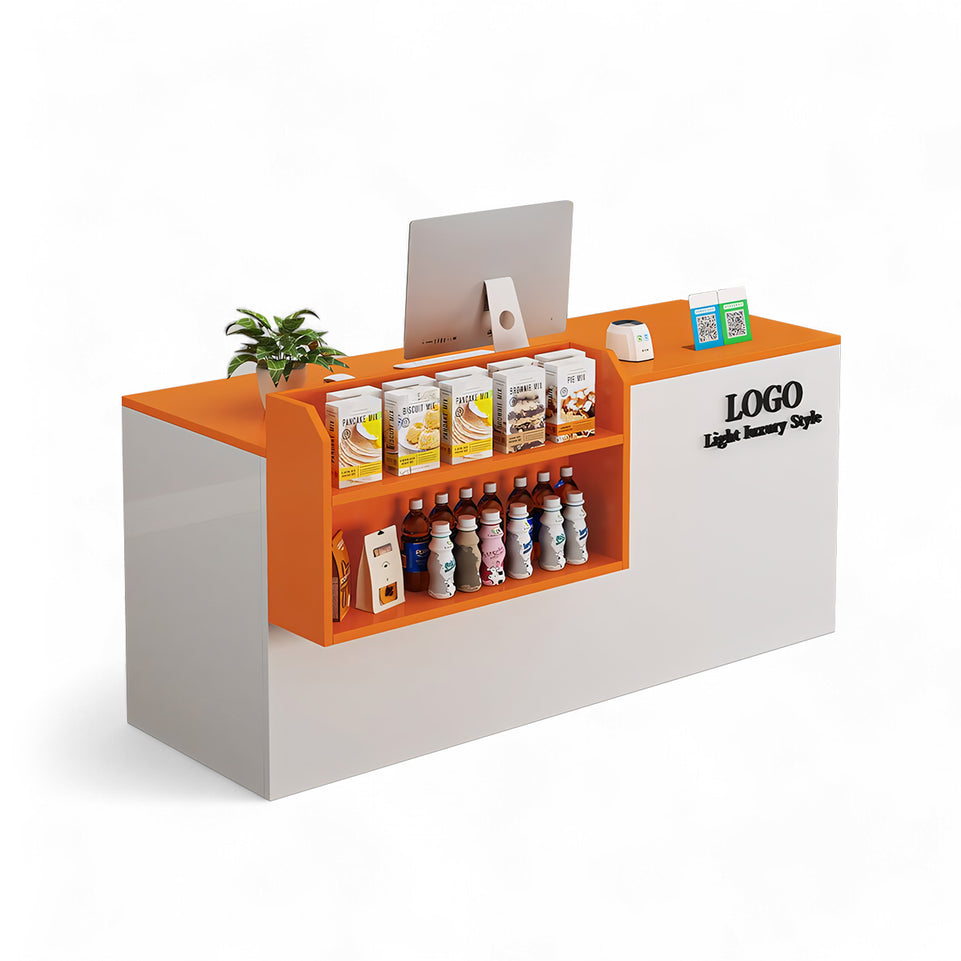 Small Modern Supermarket Counter Clothing Store Reception Desk JDT-2043