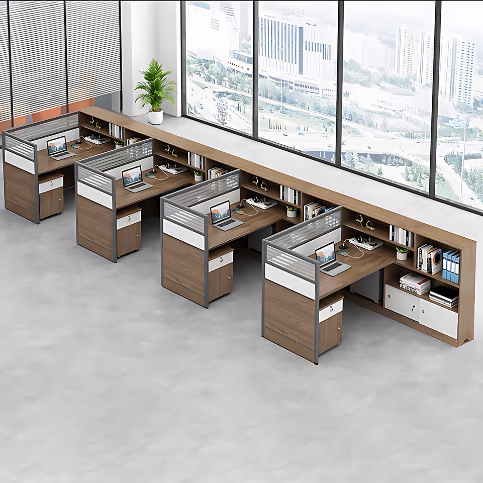 Modern Simple Partitioned Multiperson Staff Desk YGZ-737