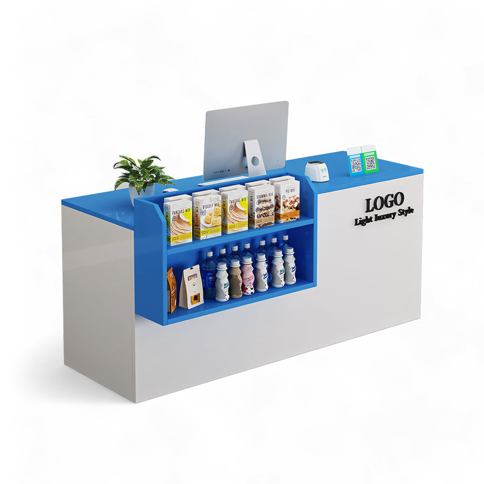 Small Modern Supermarket Counter Clothing Store Reception Desk JDT-2043