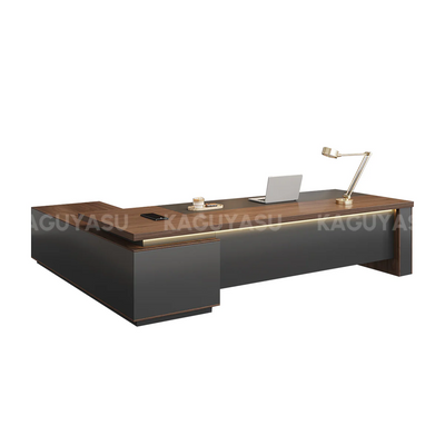 Modern High-End Executive Desk with Thick Desktop and Spacious Under-Desk Clearance LBZ-2143N