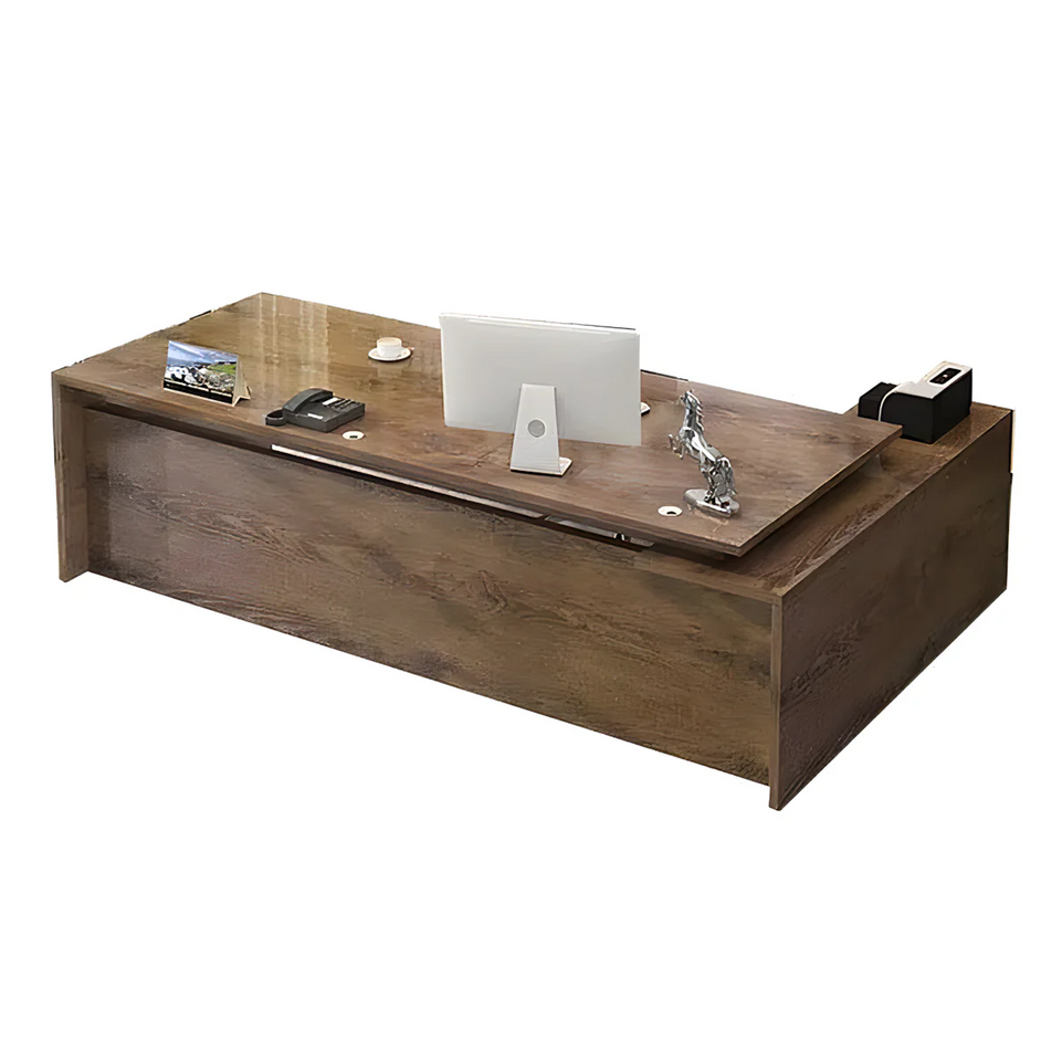 Modern Solid Wood Executive Desk with Storage Cabinet LBZ-081