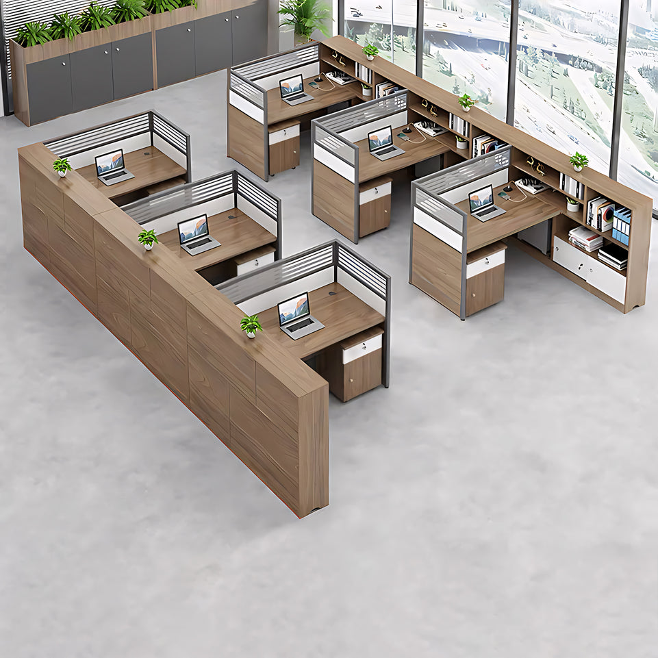 Modern Simple Partitioned Multiperson Staff Desk YGZ-737