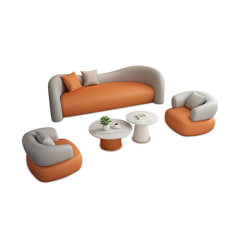 Modern Relax Lazy Sofa Curved Sofa Combination For Reception PSF-2002