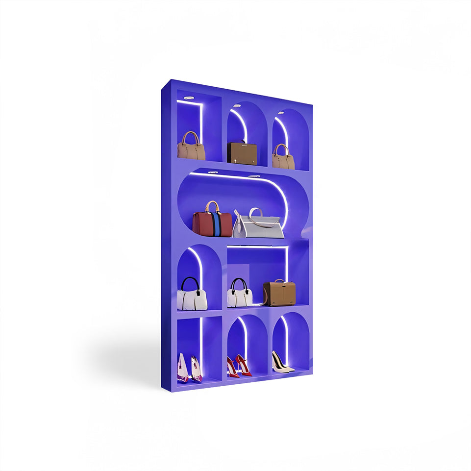 Boutique Beauty Salon Curved Product Showcase Display Cabinets CWG-2028