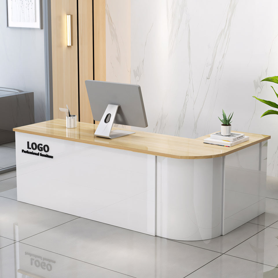 Lacquered Sleek Company With Corner Reception Desk Counter JDT-1091