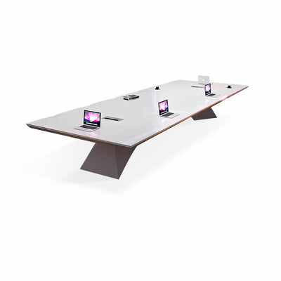 White Rectangular Conference Table For Meetings HYZ-1044