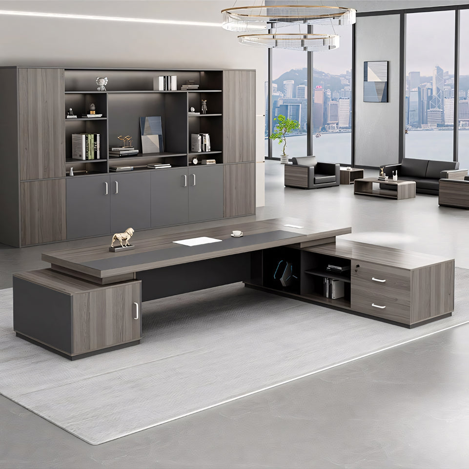 Modern Executive Desk With Dual Side Cabinets LBZ-10148