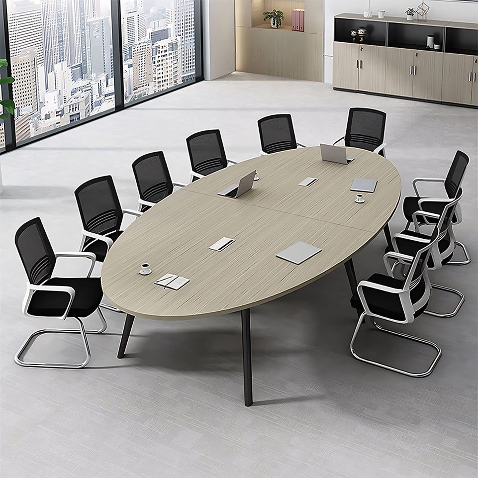 Minimalist Modern Oval Conference Table with Sturdy Legs HYZ-501