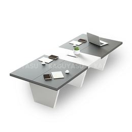 Modern Two-Tone Rectangular Conference Table with Architectural Legs MBS-HYZ-3002