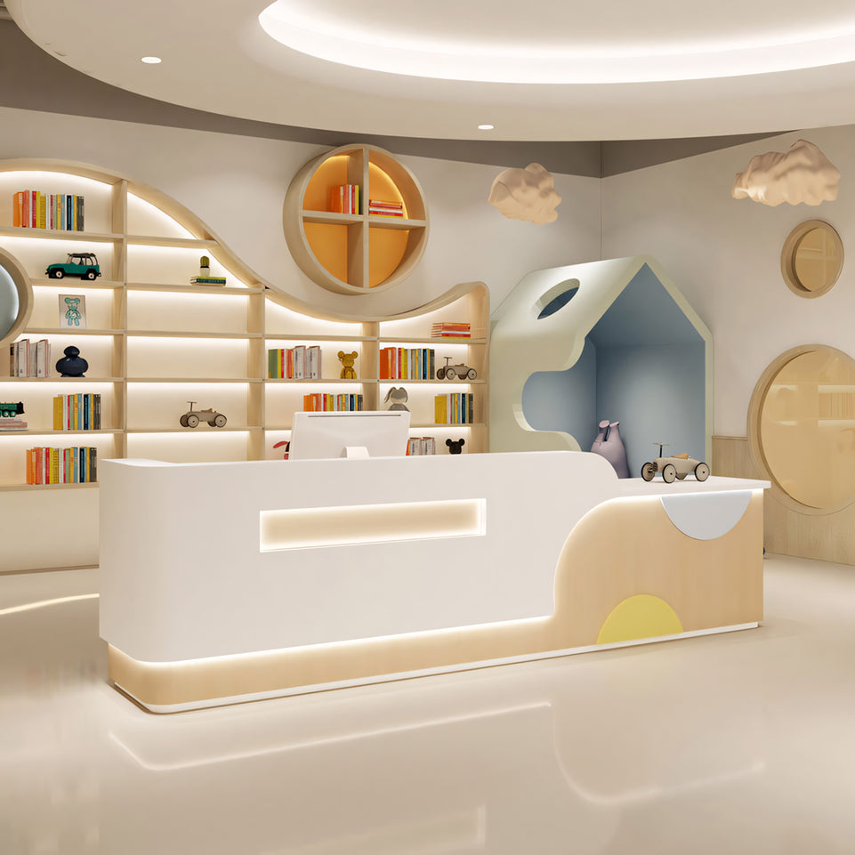 Modern Minimalist Reception Desk for Kindergarten and Daycare Centers JDT-2051