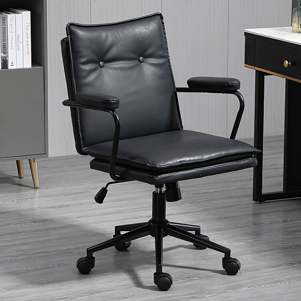 Office Lift Rotating Adjustable Leather With Armrests Chair BGY-1074