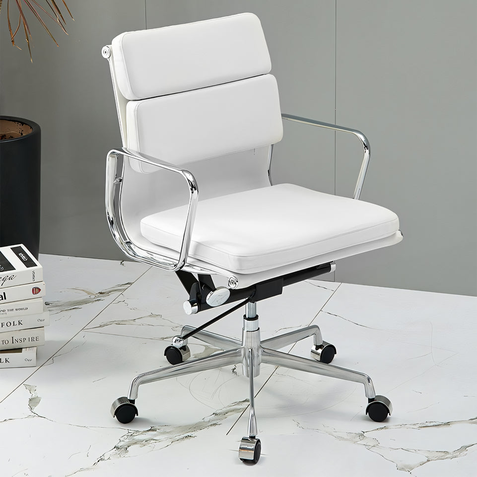 Leather Computer Chair Ergonomic Comfort In Aluminum BGY-1066