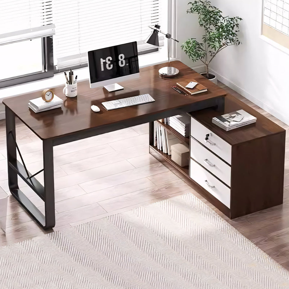 Elegant Classic Fashion L Shaped Office Desk Staff YGZ-1043