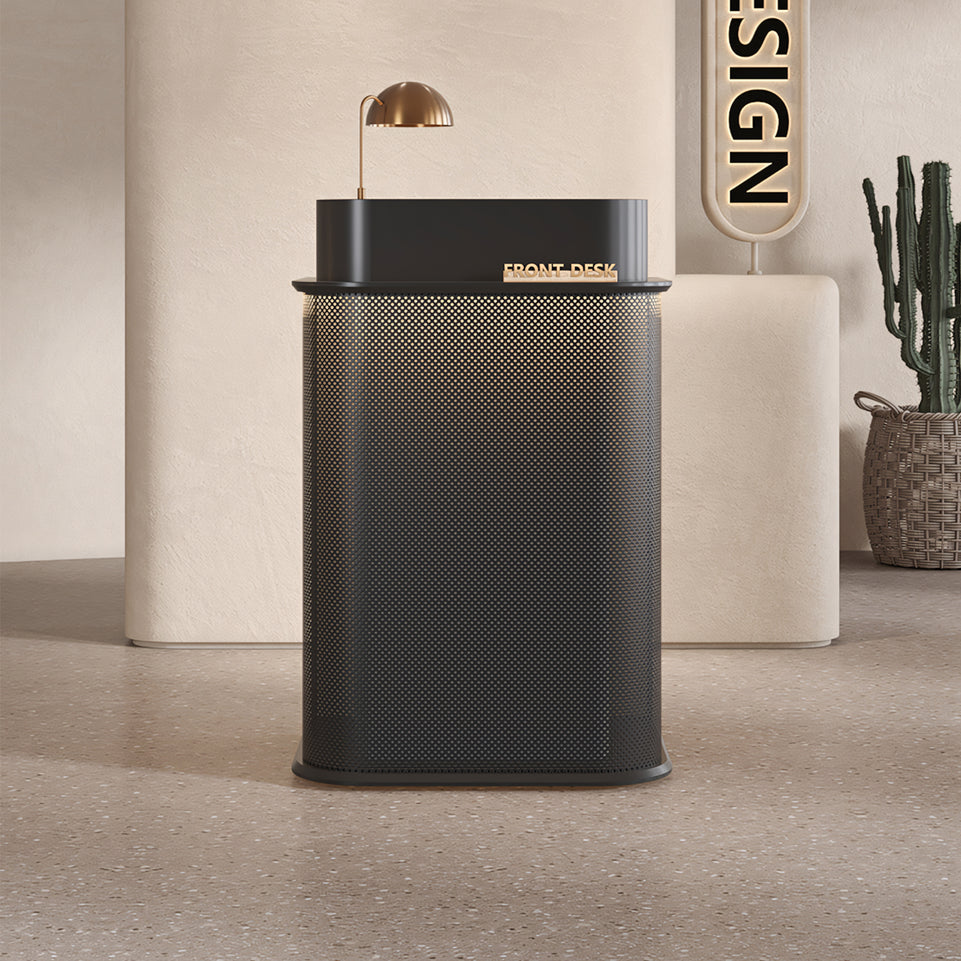 Integrated Black And White Lacquer Mini Reception Desk JDT-2011