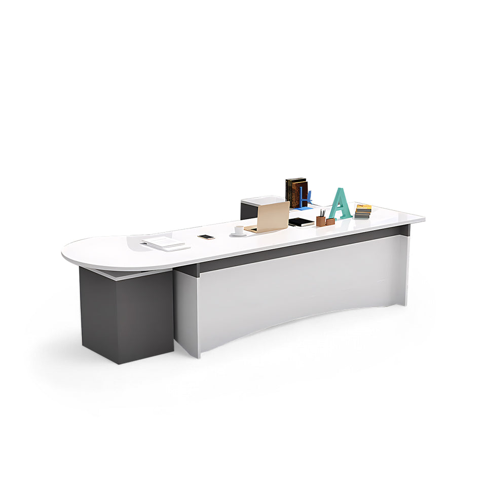 Executive Desk with 3 Drawers and Rounded Corners Design LBZ-758