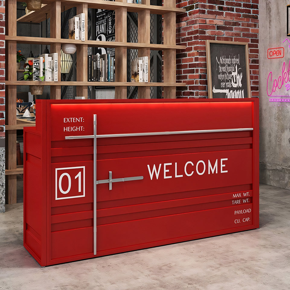 Vintage Iron Container-shaped Bar Reception Desk JDT-2020