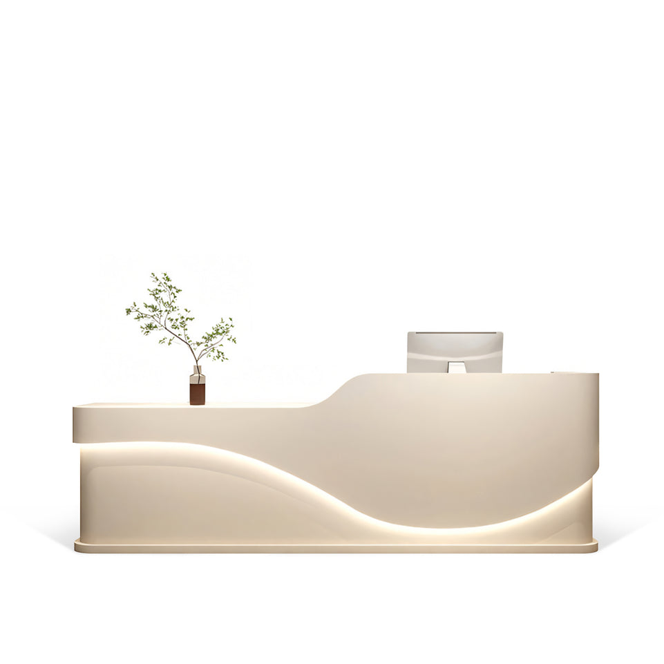 Creamy Style Minimalist Lacquered Salon Store Reception Desk JDT-1044