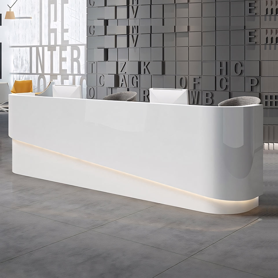 Modern Simple Curved Lacquered Reception Desk JDT-2033