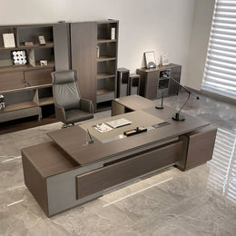 Modern Executive Desk With Side Cabinet And Power Outlet LBZ-10186