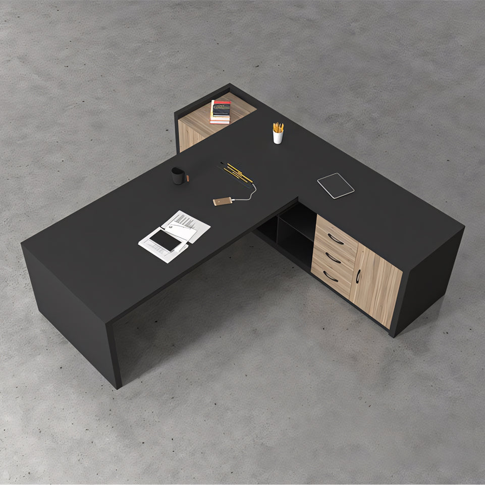 Modern Office Black Executive Presidential Desk Customizable LBZ-1077