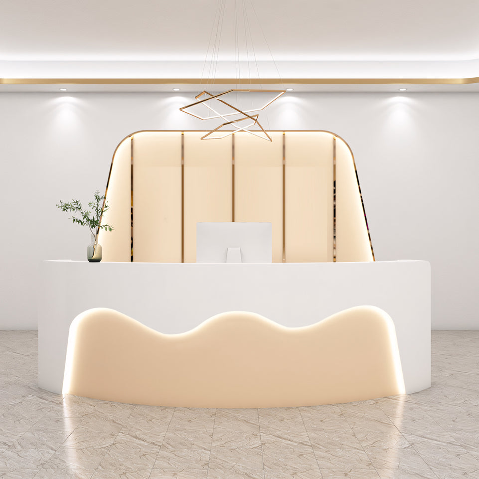 Colorful Wavy Arc-shaped Clothing Stores Beauty Salons Reception Desk JDT-2049