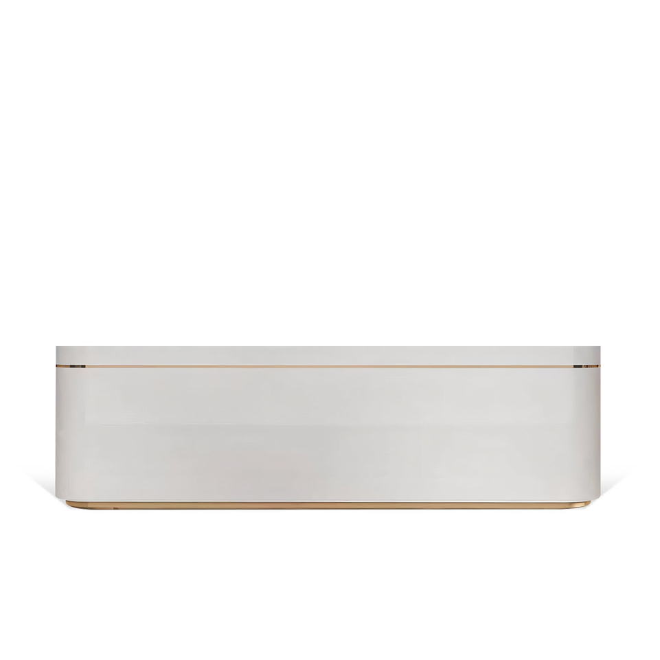 Lacquered Arc Shape Company Bar Checkout Reception Desk JDT-1082