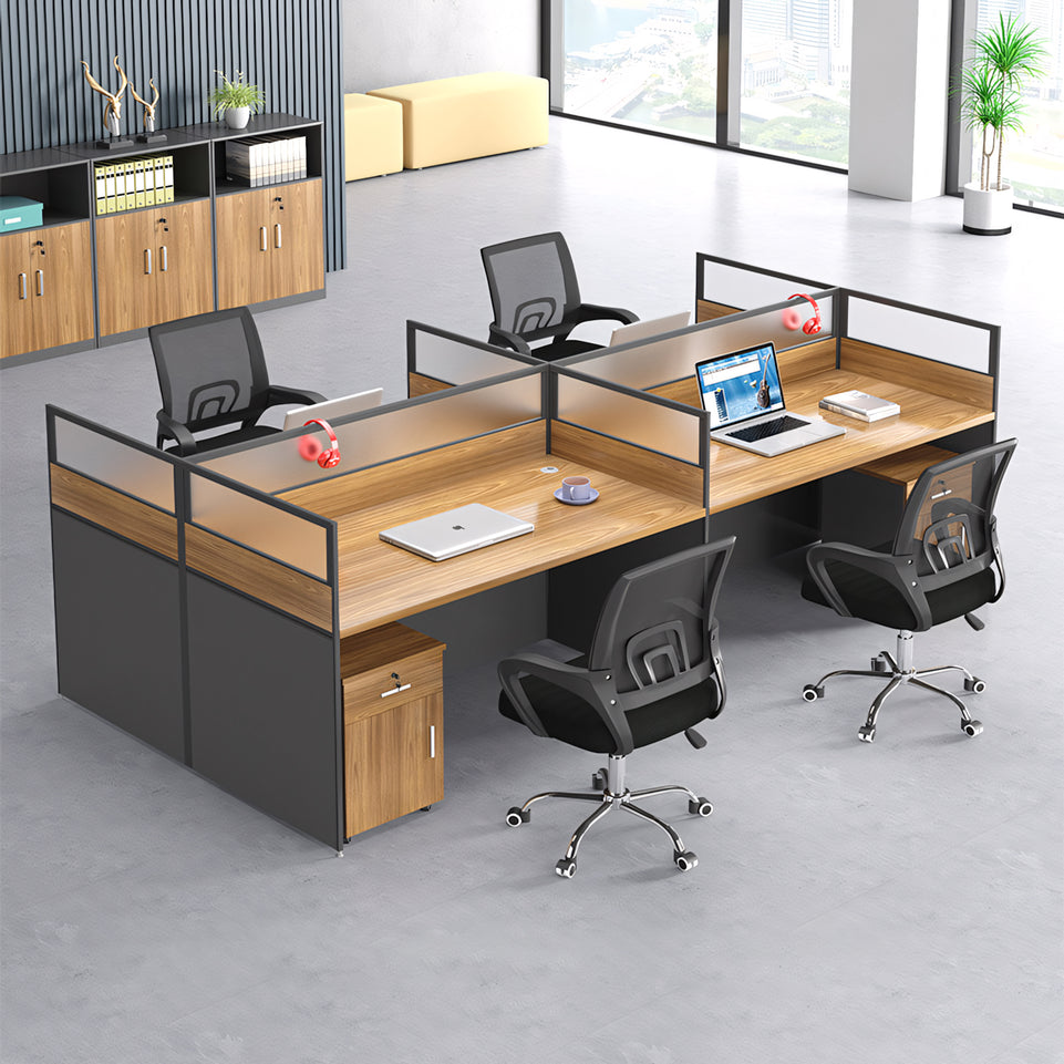 Simple Office Desk and Chair Set with Acrylic Screen YGZ-738