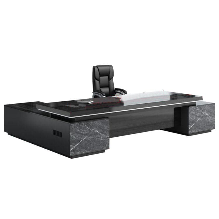 Luxury Black Executive Computer With Side Cabinet Desk LBZ-1074