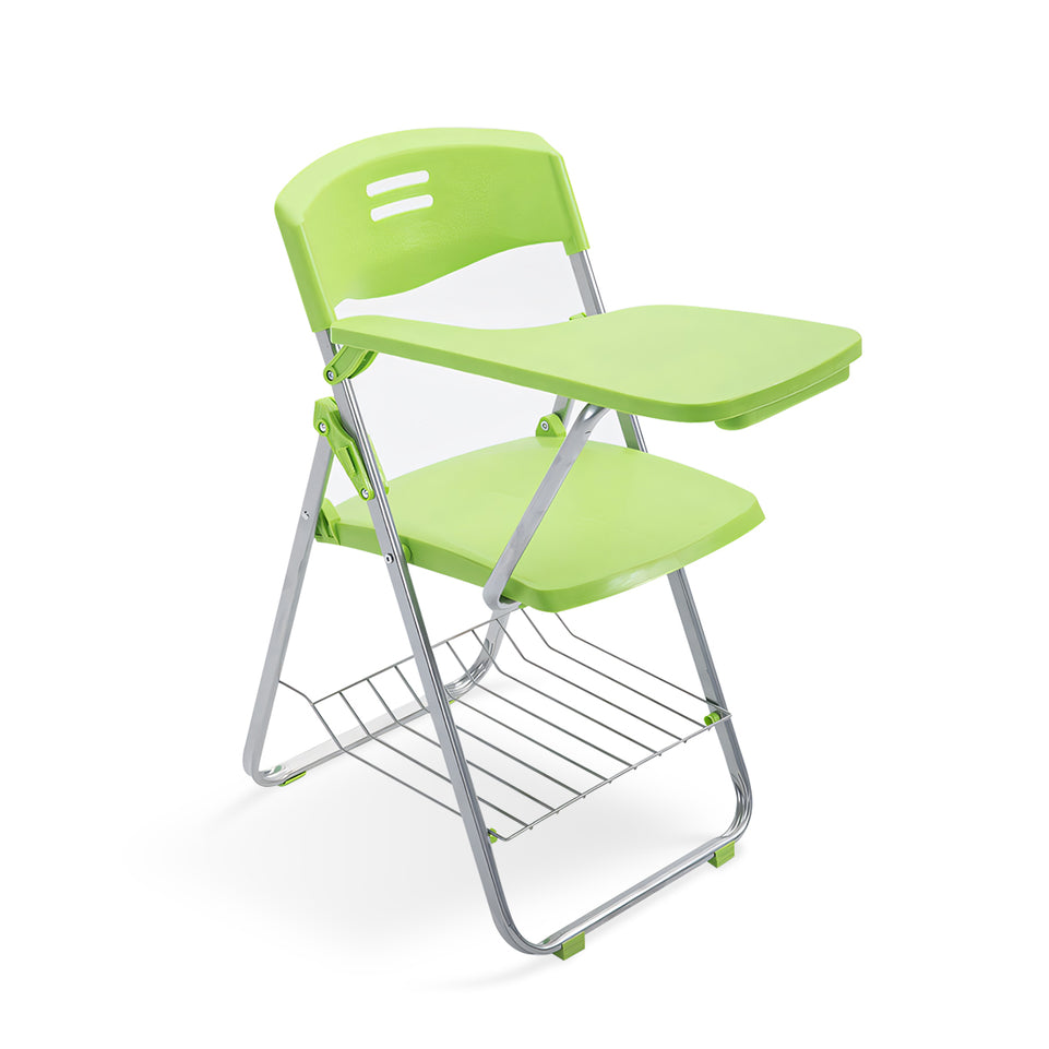 Plastic Steel Frame Integrated Folding Conference Study Chair With Writing Board HYY-2003