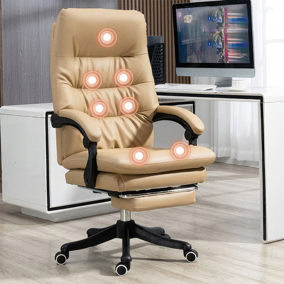 Leather Boss Leather Ergonomic Swivel Chair BGY-1065