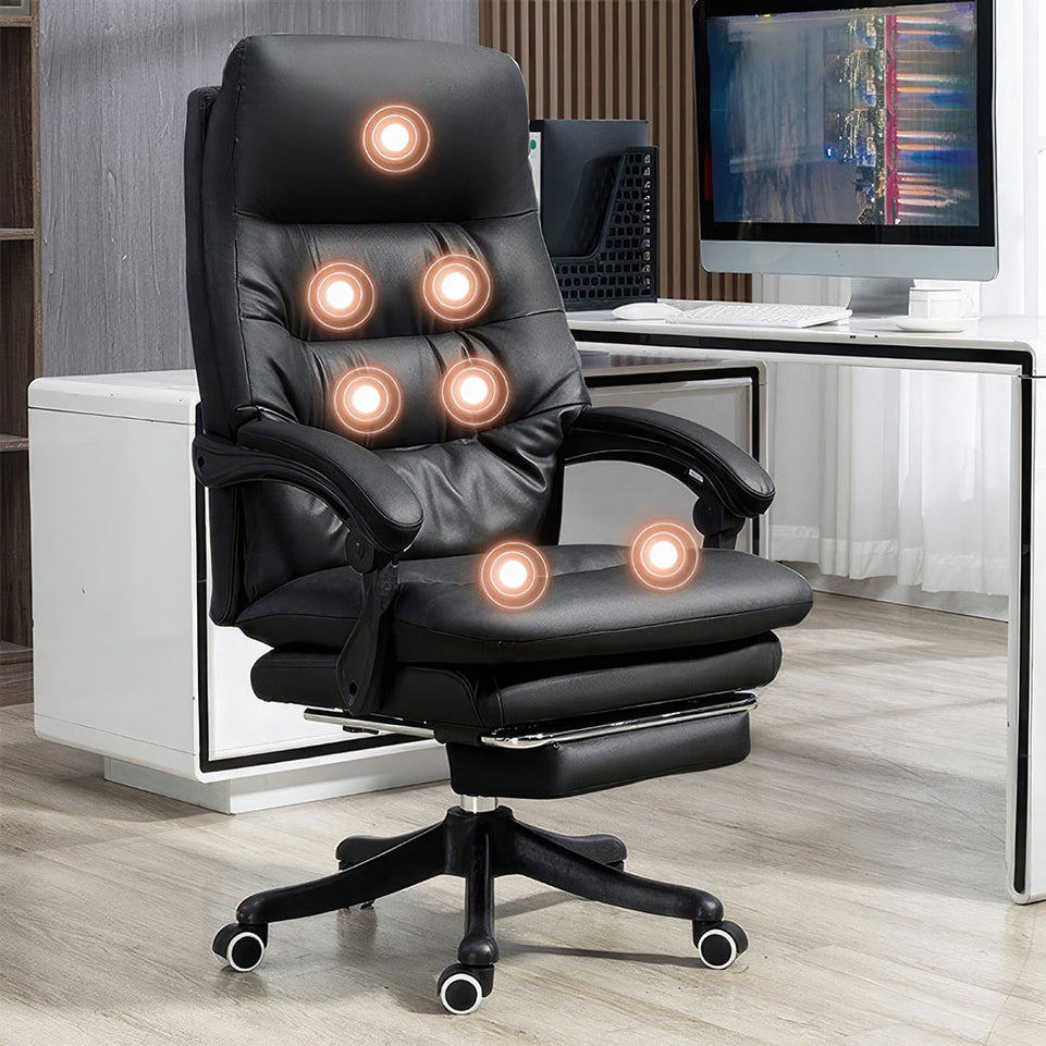 Leather Boss Leather Ergonomic Swivel Chair BGY-1065